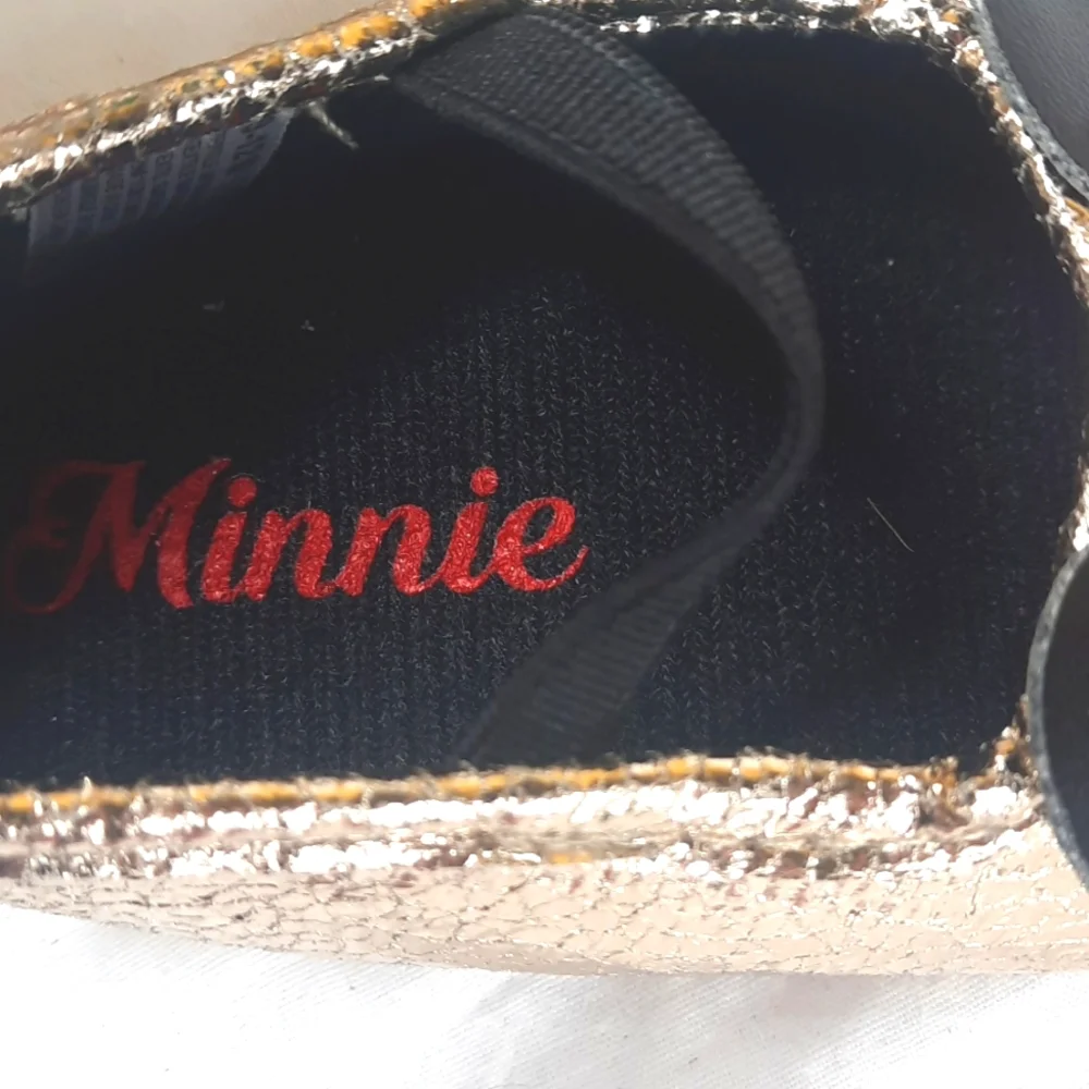 Disney Baby Minnie Mouse Shoes Size 9-12 Months Gold Black Metallic NEW